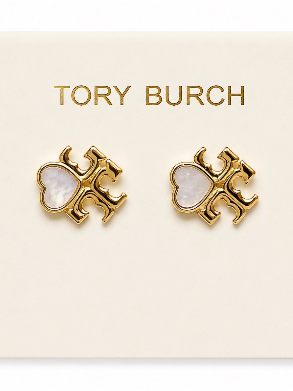 NWOT Tory Burch Kira Heart stud earrings